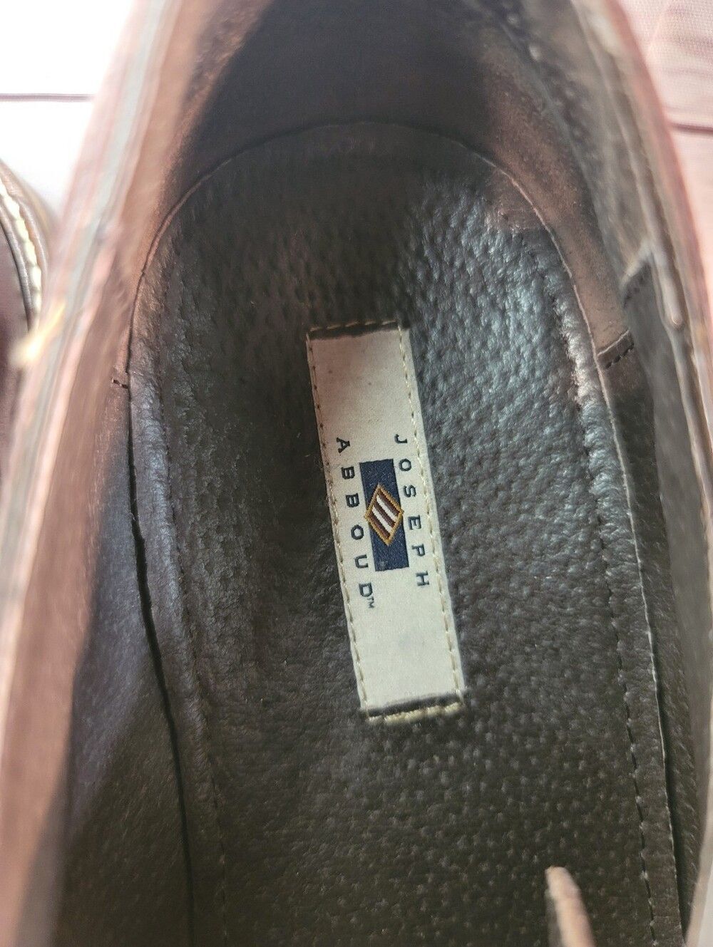 Joseph Abboud Mens Brown Mahogony Leather Wingtip Oxford Shoes Brogue Size 10 - Picture 8 of 11